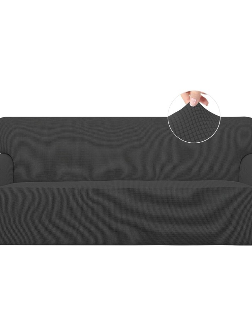 Stretch Couch Covers for Sofa Washable Large Dark Gray